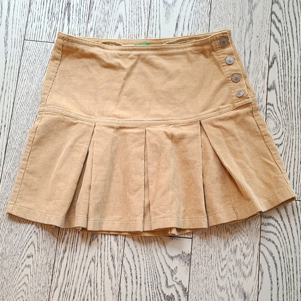 Benetton velvet mini skirt